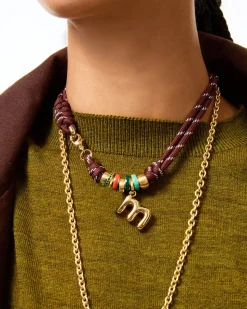 The Super Size Happy Cord Necklace in Brown