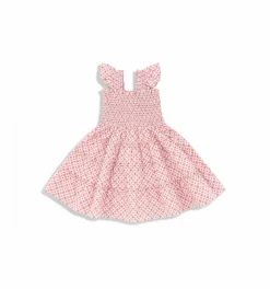 The Tiny Ellie Nap Dress in Rose Circular Lattice