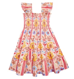 The Tiny Ellie Nap Dress in Pink Floral Block Stripe