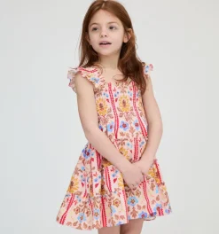 The Tiny Ellie Nap Dress in Pink Floral Block Stripe