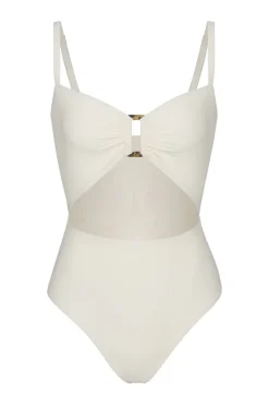 The Tortoise Cutout One-Piece In Off White
