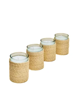 The Votives in Natural Fiber, Set of 4