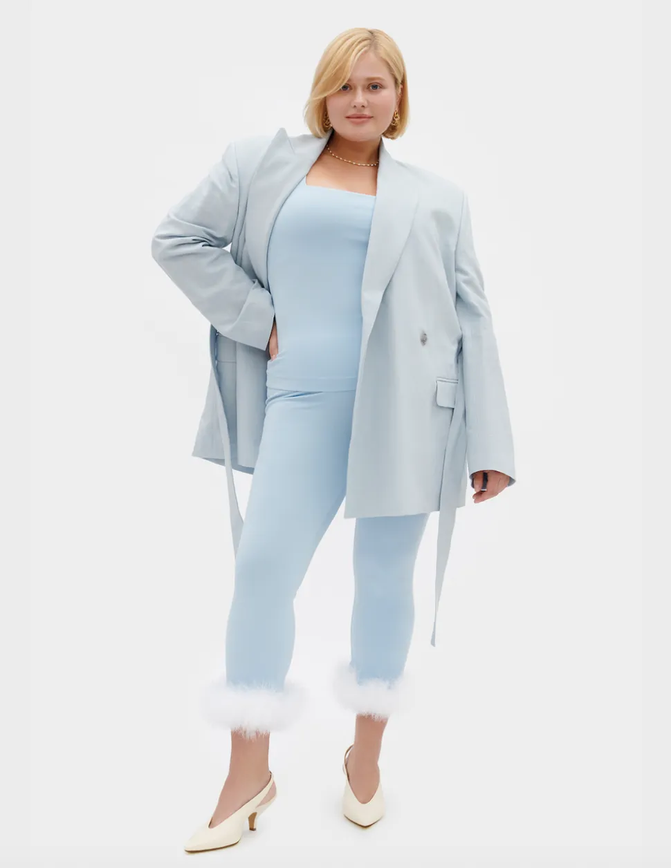The Weekend Chic Set with Leggings in Blue