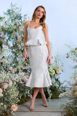 The Willa Dress in Sky Windsor Brocade