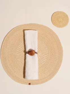 The Woven Coaster in Sand, Set of 4