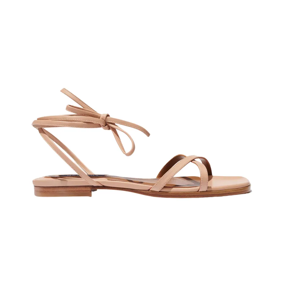 The Wrap Sandal in Rose Nappa