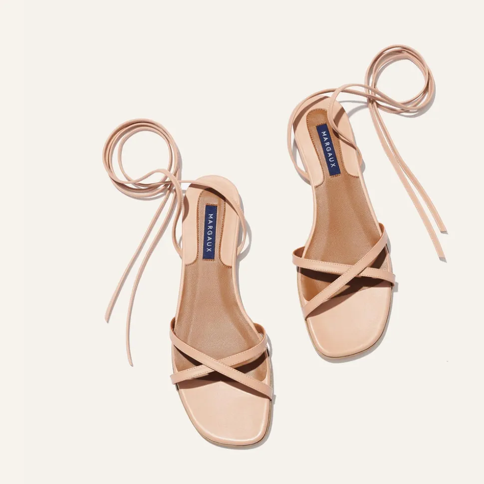 The Wrap Sandal in Rose Nappa