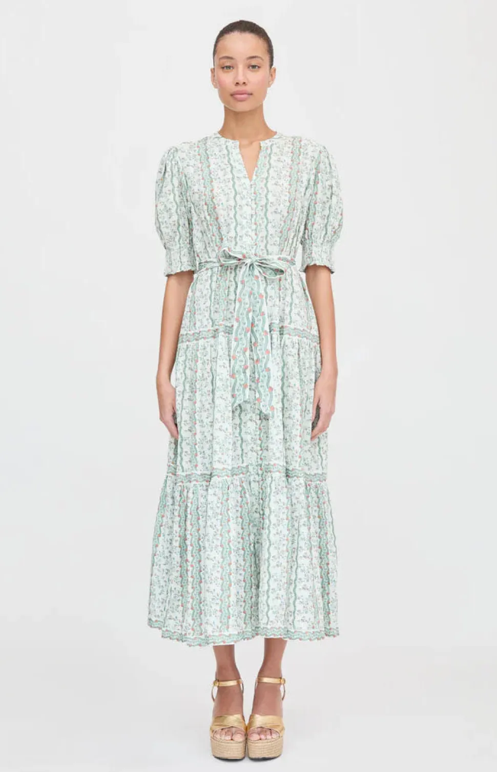 The Yara Dress in Green Provence Floral