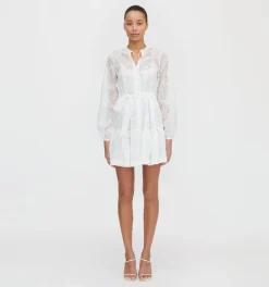 The Yara Mini Dress in White Patchwork Organza