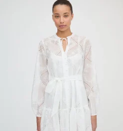 The Yara Mini Dress in White Patchwork Organza
