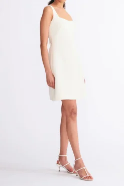 Theoni Dress in Ivory Double Crepe