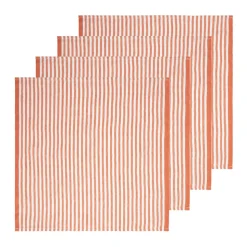 Ticking Stripe Napkin in Clementine, Set of 4