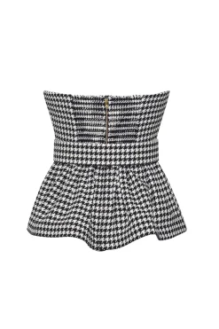 Tilda Top in Houndstooth Black & White