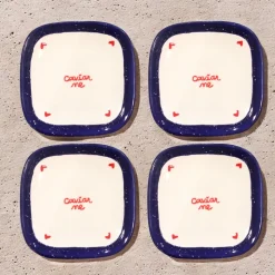Tiny “Caviar Me” Plates, Set of 4