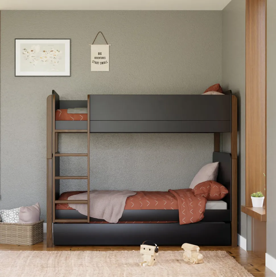 TipToe Bunk Bed in Black&Natural Walnut