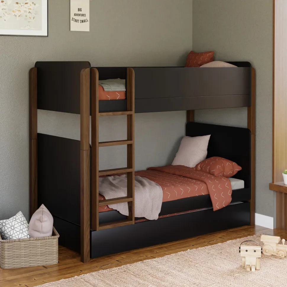 TipToe Bunk Bed in Black&Natural Walnut