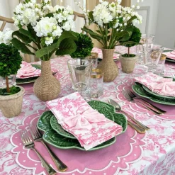 Toile de Jouy Birds - Pink - Napkins, Set of 4