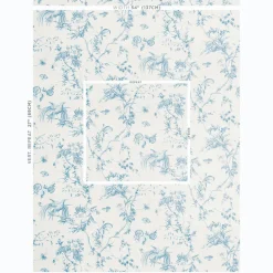Toile De La Prairie Fabric in Blue