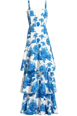 Torero Gown in Blue & White