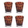 Tortoise Print Double Old Fashion Glass