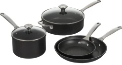 Toughened Nonstick PRO 6-Piece Set (8" Fry Pan, 10" Fry Pan, 3 qt. Saucepan w/Lid, 4.25 qt. Saute Pan w/Lid)