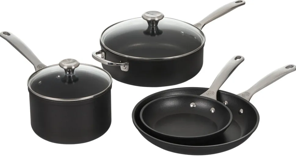 Toughened Nonstick PRO 6-Piece Set (8" Fry Pan, 10" Fry Pan, 3 qt. Saucepan w/Lid, 4.25 qt. Saute Pan w/Lid)