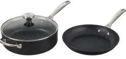 Toughened Nonstick PRO 3-Piece Set (10" Fry Pan, 4.25 qt. Saute Pan w/ Lid)
