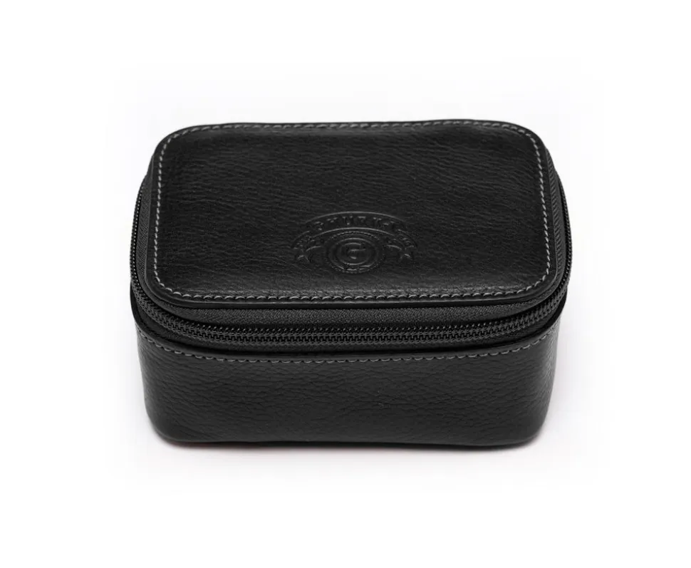 Travel Watch Case No. 257 in Vintage Black Leather