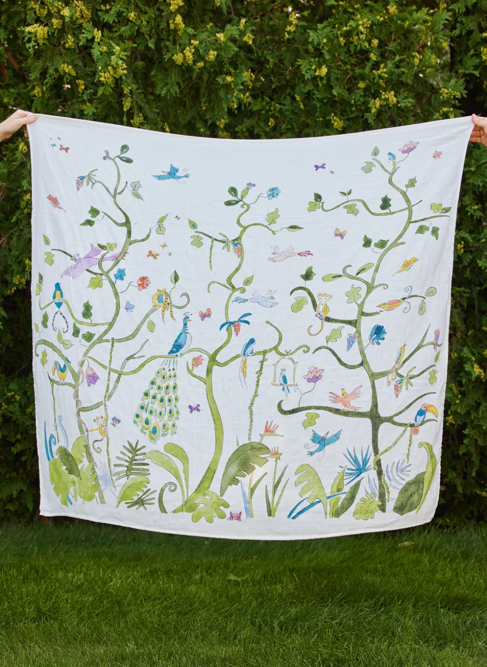 Tropical Chinoiserie Shawl Blanket
