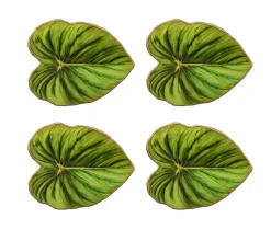 Tropicana Coasters in Green, Set of 4 in a Gift Box