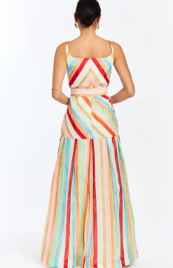 Tropicana Gown in Cabana Stripe