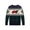 Truck-Intarsia Holiday Cotton Sweater