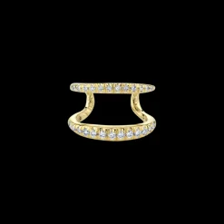 Twin Tusk Ear Cuff with Double Line Pavé White Diamonds