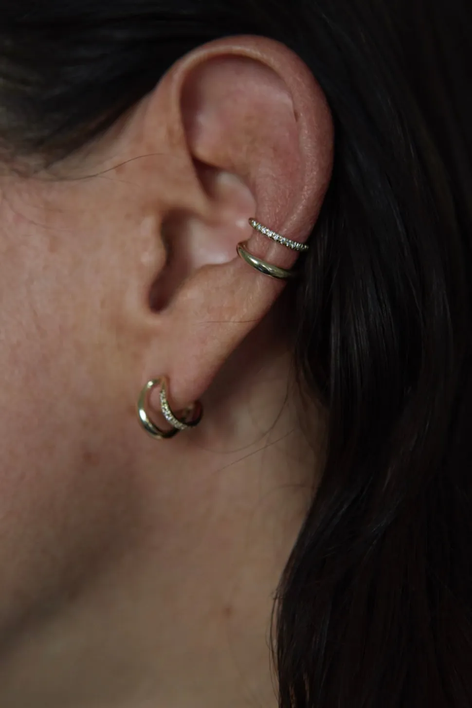 Twin Tusk Ear Cuff with White Pavé Diamonds