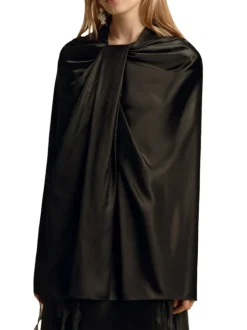 Twist Capelet in Black