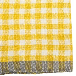 Two-Tone Gingham Towels in Natural & Aqua, Set of 2