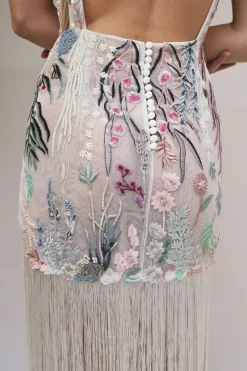 Underwater Wildflower Mini Tassel Dress