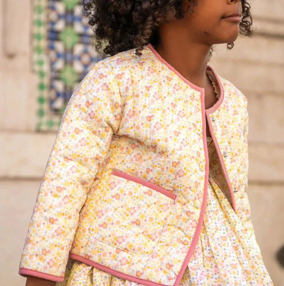 Unisex Marigold Floral Quilted Jacket