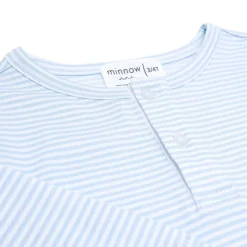 Unisex Powder Blue Stripe Pima Pajamas Set