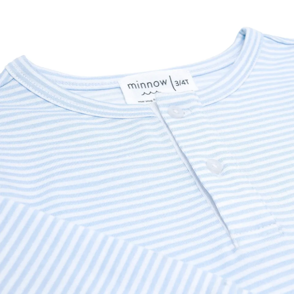 Unisex Powder Blue Stripe Pima Pajamas Set