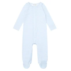 Unisex Powder Blue Stripe Pima Footie