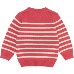 Unisex Red and Cream Stripe Knit Sweater