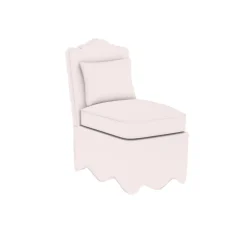 Upholstered Scalloped Slipper Chair