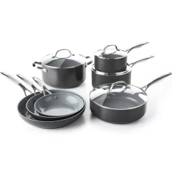 Valencia Collection Cookware 11-Piece Set in Black