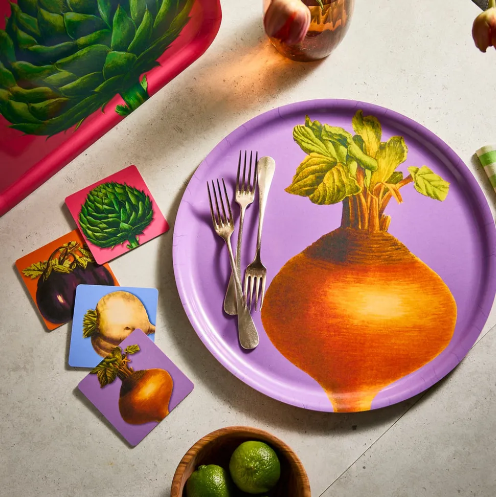 Veggies Birchwood Coasters, Set of 4