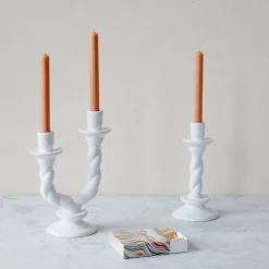 Vela Single Ceramic Candlestick