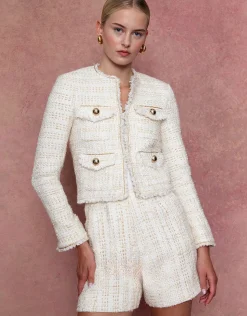 Venetia Tweed Jacket in Cream