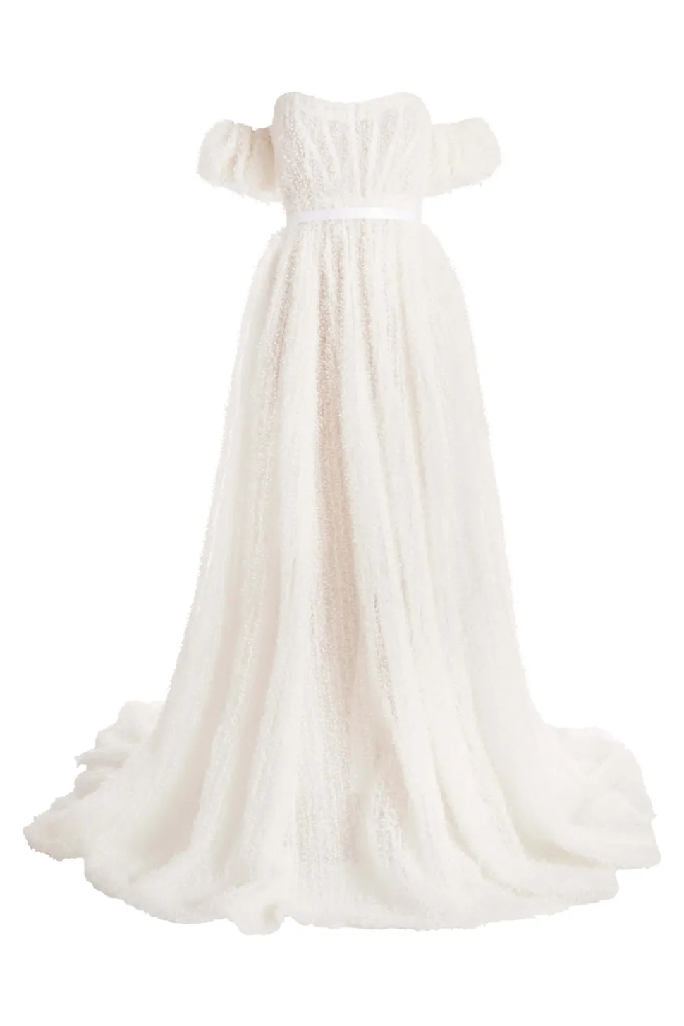 Venus White Dotted Tulle Gown