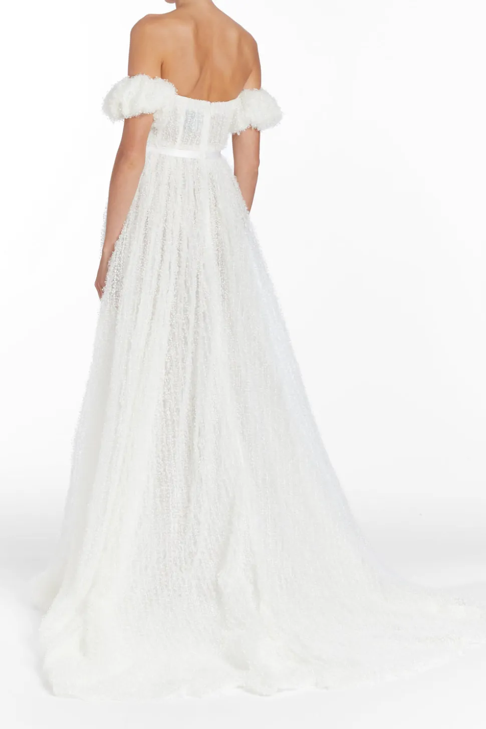 Venus White Dotted Tulle Gown