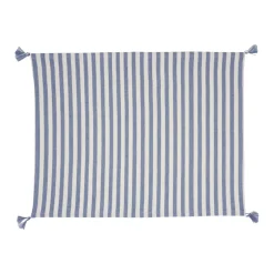Vera Stripe Placemat in Light Blue